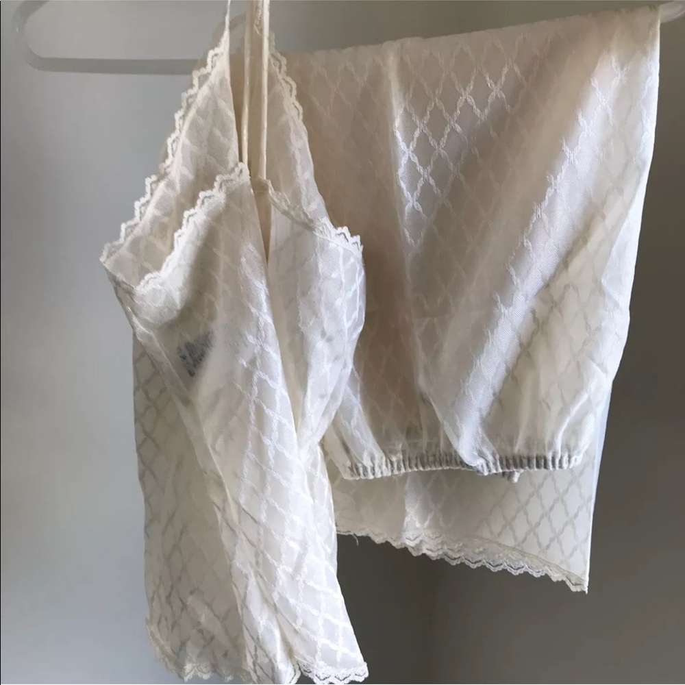 Vintage Undercover Wear Slip Chemise Set Cream